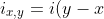 i_{x,y}=i(y-x)+i^{2}(w-x)(y-w)